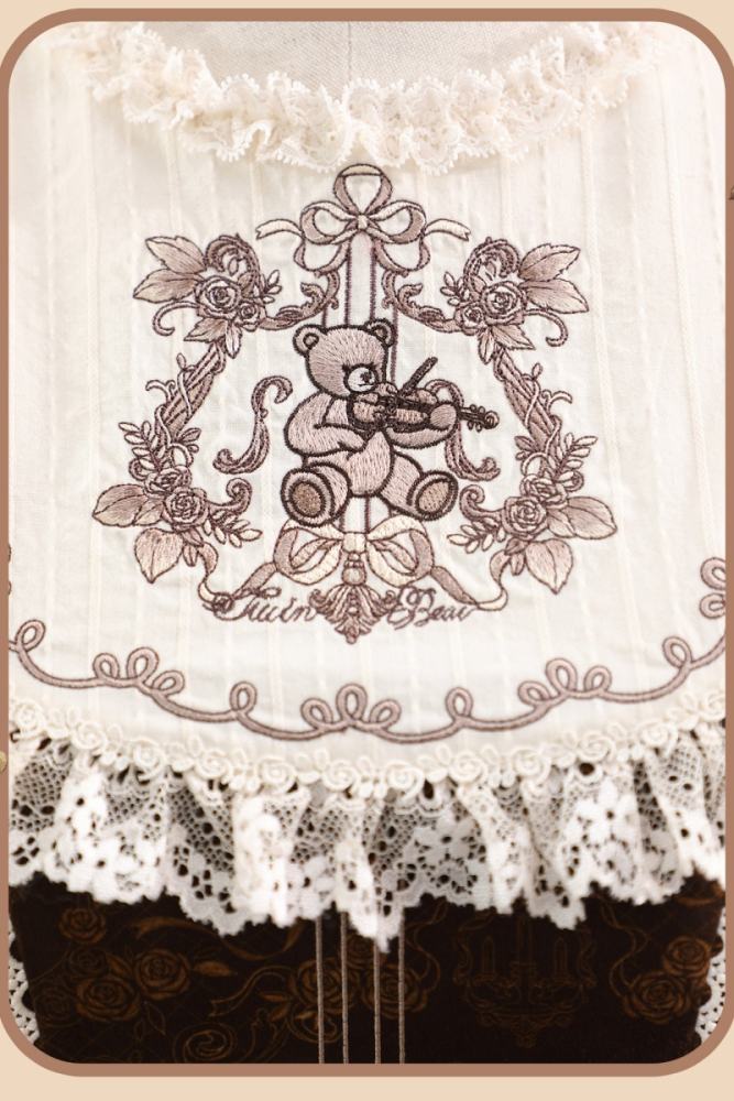 Alice Girl Bear Symphony Retro Prints Lolita JSK and OP