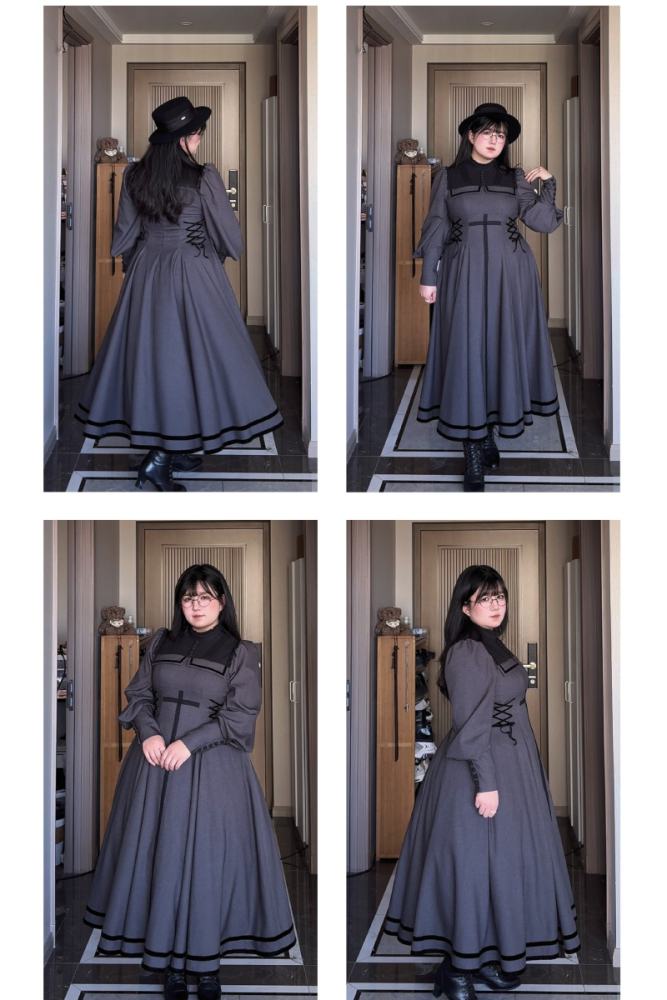 Grey Murmur Raven Messenger Gothic Plus Size Lolita OP 4 Colors