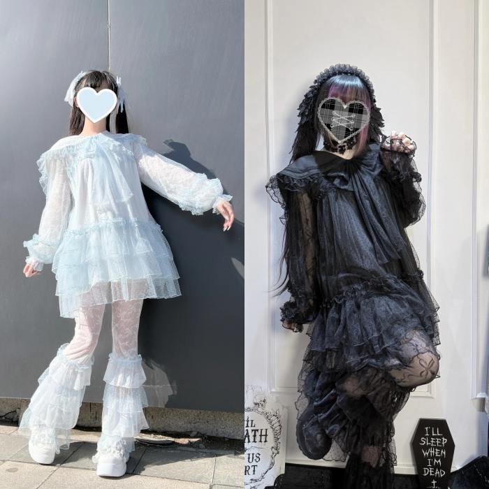 Pink Rabbit ~Sea Salt Soda~ Jirai Kei Dress and Long Trousers