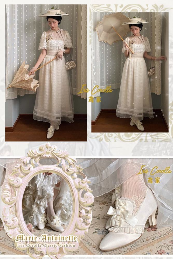 Iris Corolla Bows Hime Lolita High-heeled Shoes