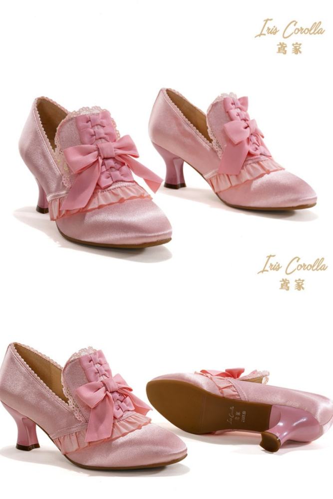 Iris Corolla Bows Hime Lolita High-heeled Shoes