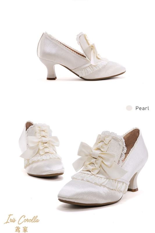 Iris Corolla Bows Hime Lolita High-heeled Shoes