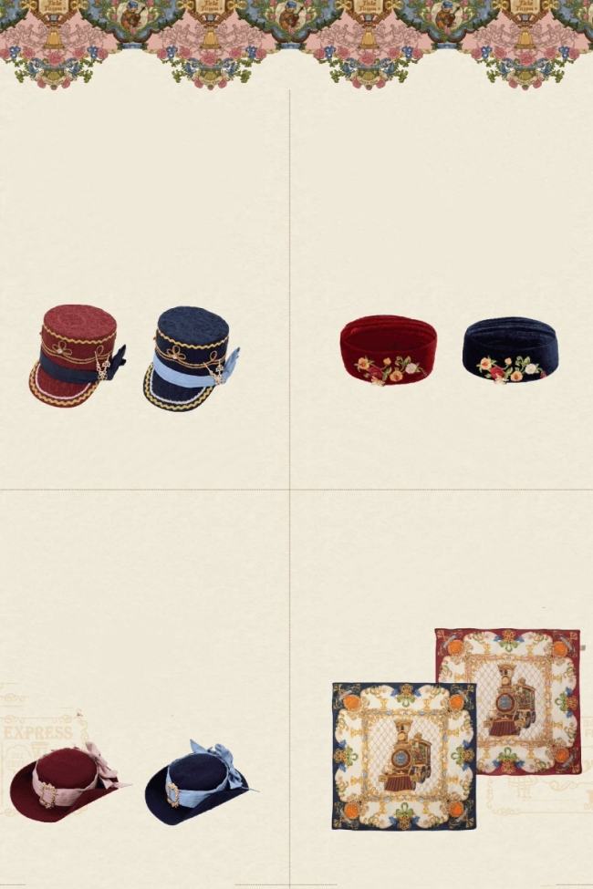 Drunk Coco The Train to Fairy Tale Town Lolita Hat Tie and Socks