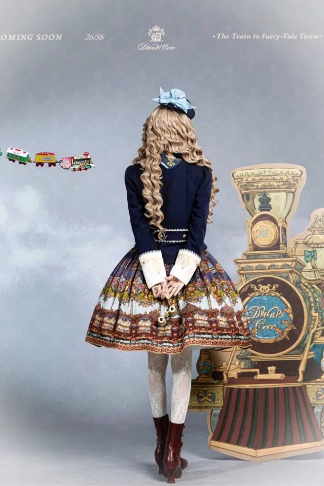 Drunk Coco The Train to Fairy Tale Town Lolita SK Blouse and Coat