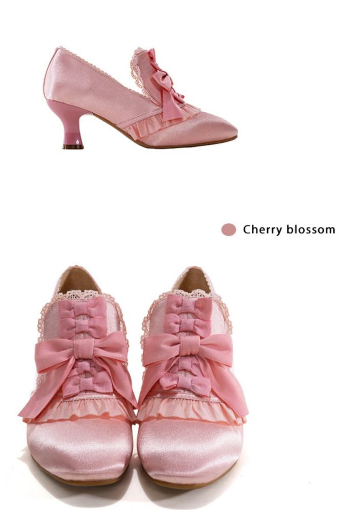 Iris Corolla Bows Hime Lolita High-heeled Shoes