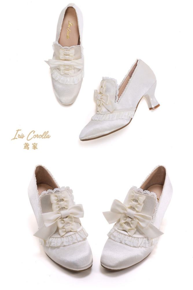 Iris Corolla Bows Hime Lolita High-heeled Shoes
