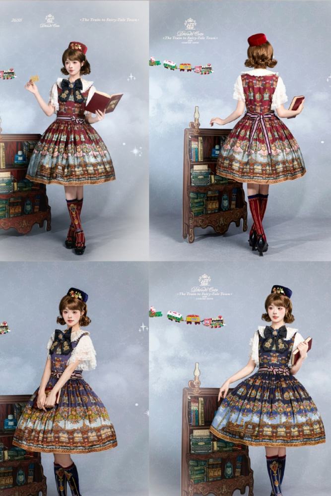 Drunk Coco The Train to Fairy Tale Town Lolita Hat Tie and Socks