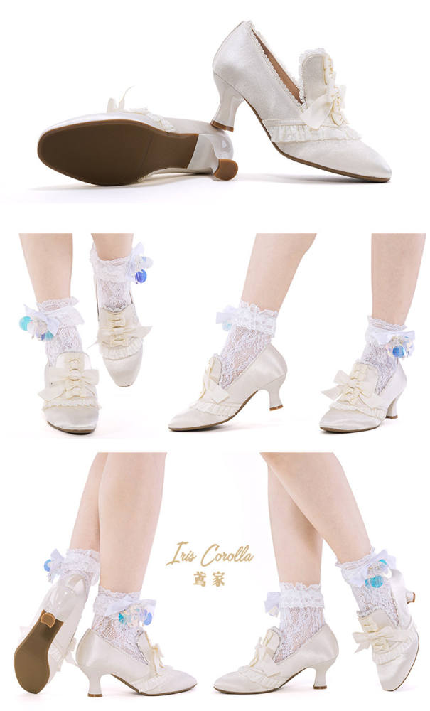Iris Corolla Bows Hime Lolita High-heeled Shoes
