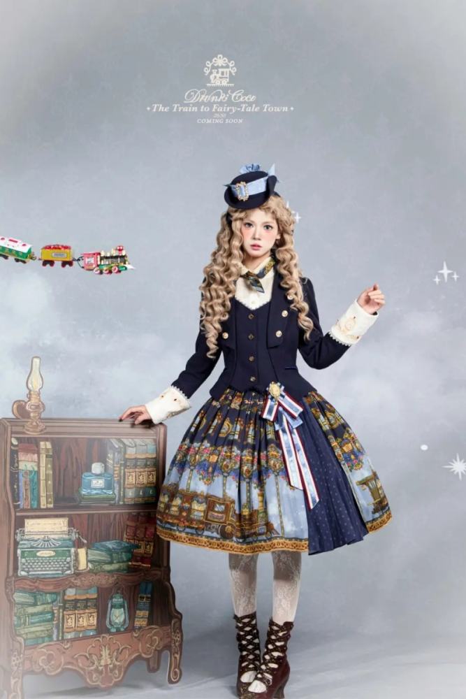 Drunk Coco The Train to Fairy Tale Town Lolita SK Blouse and Coat