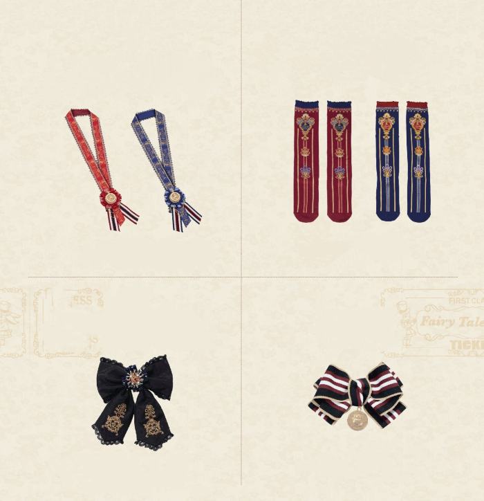 Drunk Coco The Train to Fairy Tale Town Lolita Hat Tie and Socks