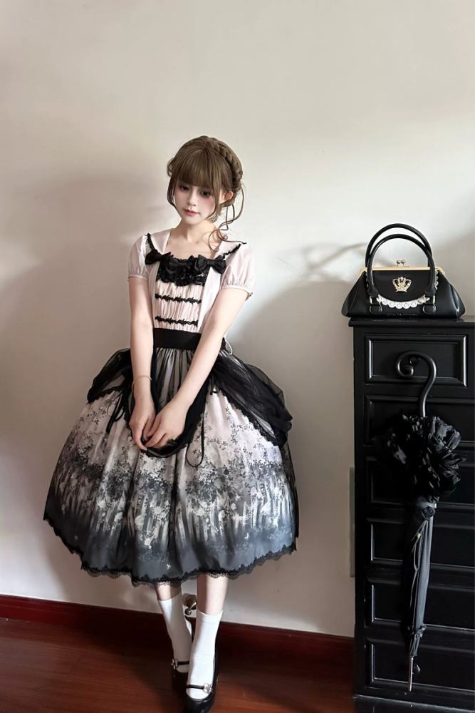 Rabbits Collection Decaying Garden Gothic Lolita One Piece Dress