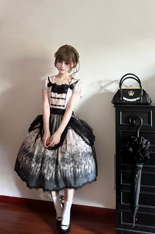 Rabbits Collection Decaying Garden Gothic Lolita One Piece Dress