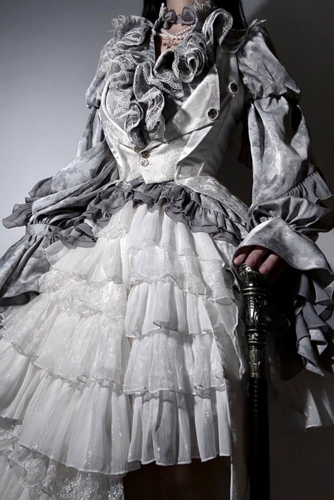 ZJ Story The Genesis and The Last Century Ouji Lolita Blouse Vest SK and Long Trousers