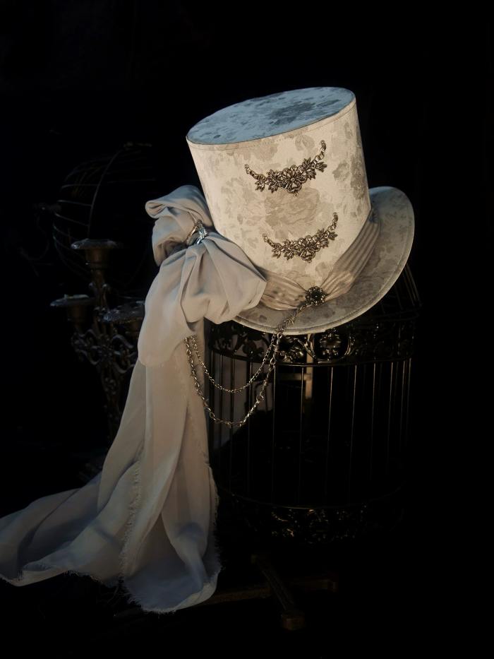 ZJ Story The Genesis and The Last Century Ouji Lolita Hat Necklace Brooch and Head Veil
