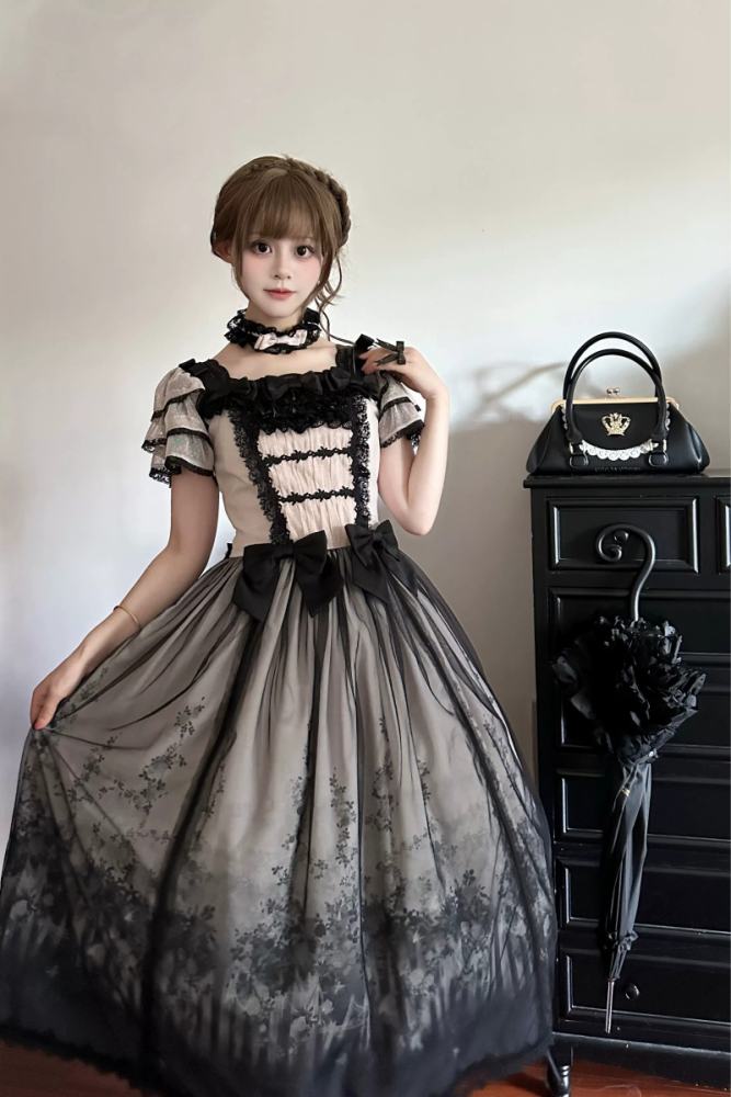 Rabbits Collection Decaying Garden Gothic Lolita One Piece Dress