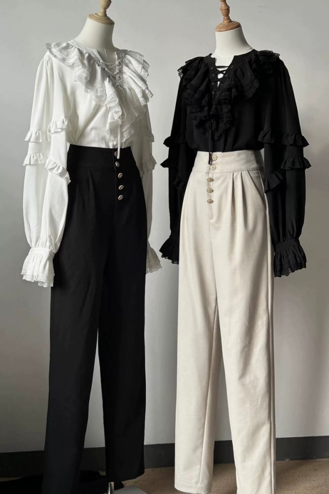 ZJ Story The Genesis and The Last Century Ouji Lolita Blouse Vest SK and Long Trousers
