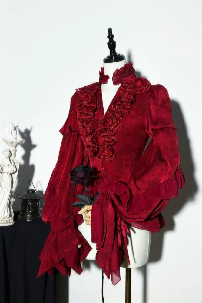 ZJ Story The Genesis and The Last Century Ouji Lolita Blouse Vest SK and Long Trousers
