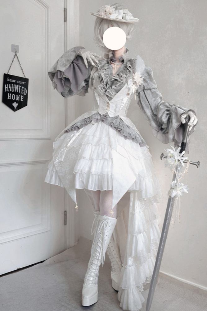 ZJ Story The Genesis and The Last Century Ouji Lolita Blouse Vest SK and Long Trousers