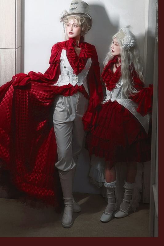 ZJ Story The Genesis and The Last Century Ouji Lolita Blouse Vest SK and Long Trousers
