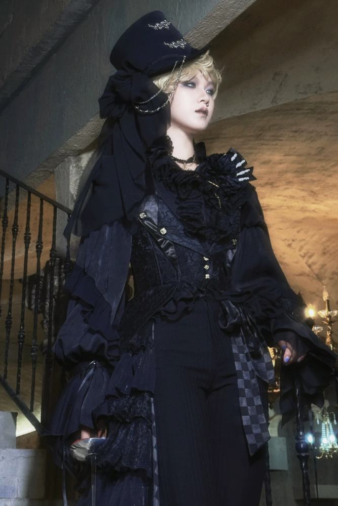 ZJ Story The Genesis and The Last Century Ouji Lolita Blouse Vest SK and Long Trousers