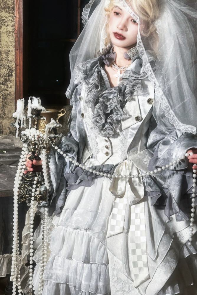 ZJ Story The Genesis and The Last Century Ouji Lolita Hat Necklace Brooch and Head Veil