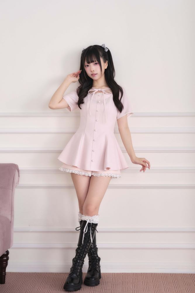 NoGenki Lacework Plaid Jirai Kei Dress