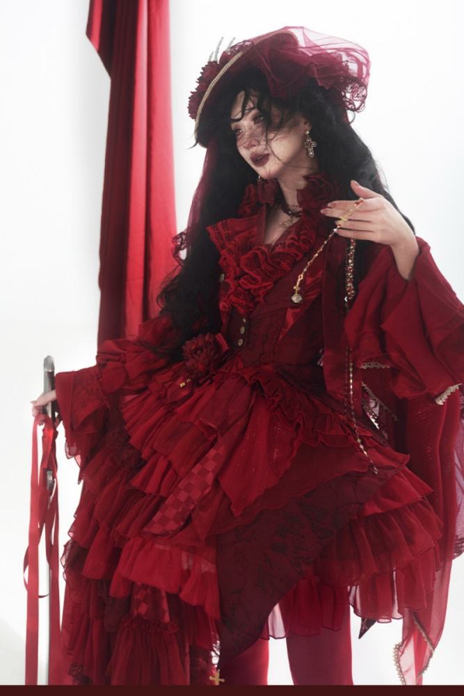 ZJ Story The Genesis and The Last Century Ouji Lolita Blouse Vest SK and Long Trousers