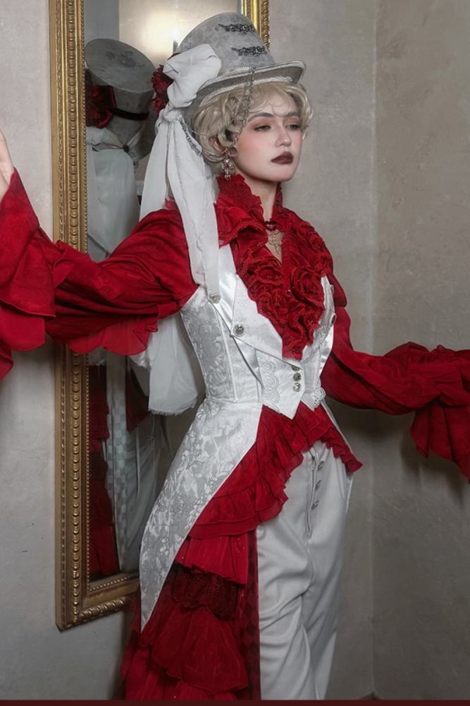 ZJ Story The Genesis and The Last Century Ouji Lolita Blouse Vest SK and Long Trousers