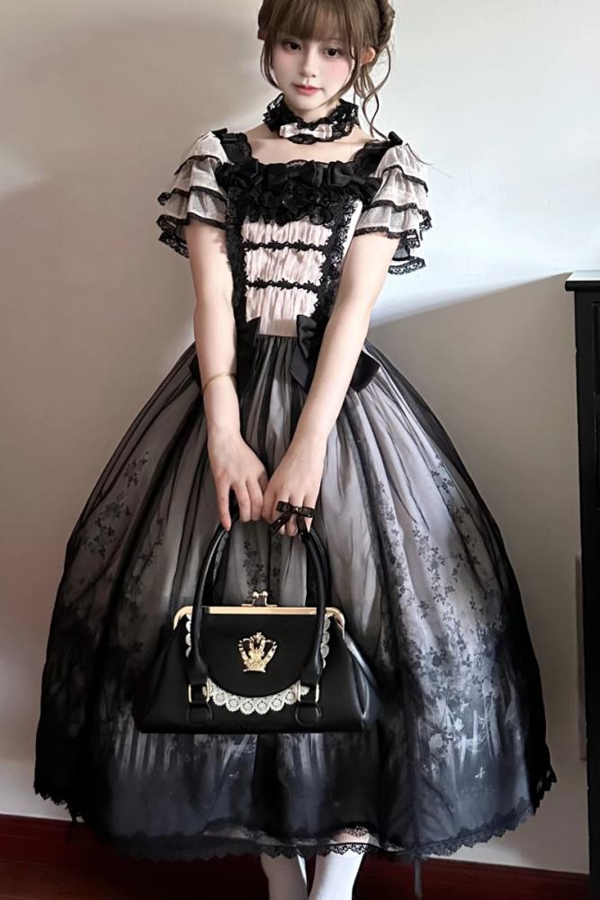 Rabbits Collection Decaying Garden Gothic Lolita One Piece Dress