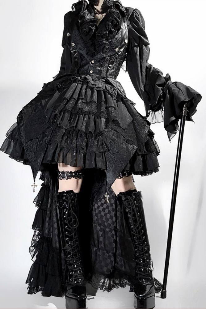 ZJ Story The Genesis and The Last Century Ouji Lolita Blouse Vest SK and Long Trousers