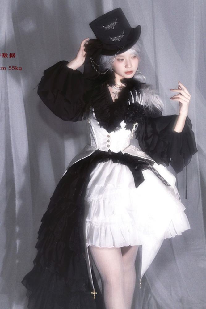 ZJ Story The Genesis and The Last Century Ouji Lolita Blouse Vest SK and Long Trousers