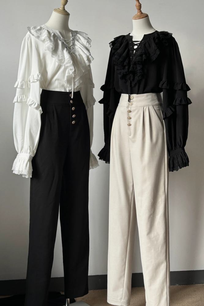 ZJ Story The Genesis and The Last Century Ouji Lolita Blouse Vest SK and Long Trousers