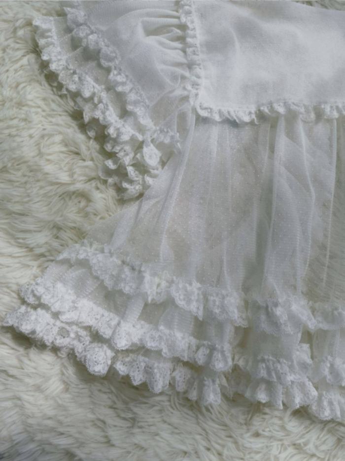 Seaside Rabbit Dot Tulle Tiered Classic Lolita JSK and Cardigan