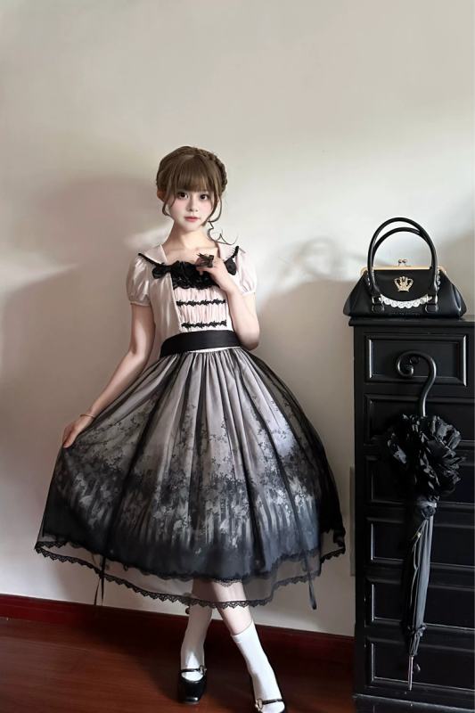 Rabbits Collection Decaying Garden Gothic Lolita One Piece Dress