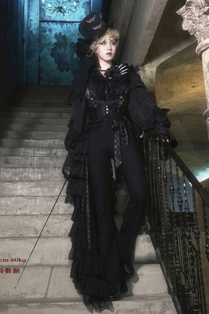 ZJ Story The Genesis and The Last Century Ouji Lolita Blouse Vest SK and Long Trousers