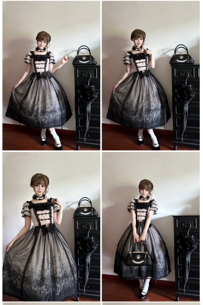 Rabbits Collection Decaying Garden Gothic Lolita One Piece Dress