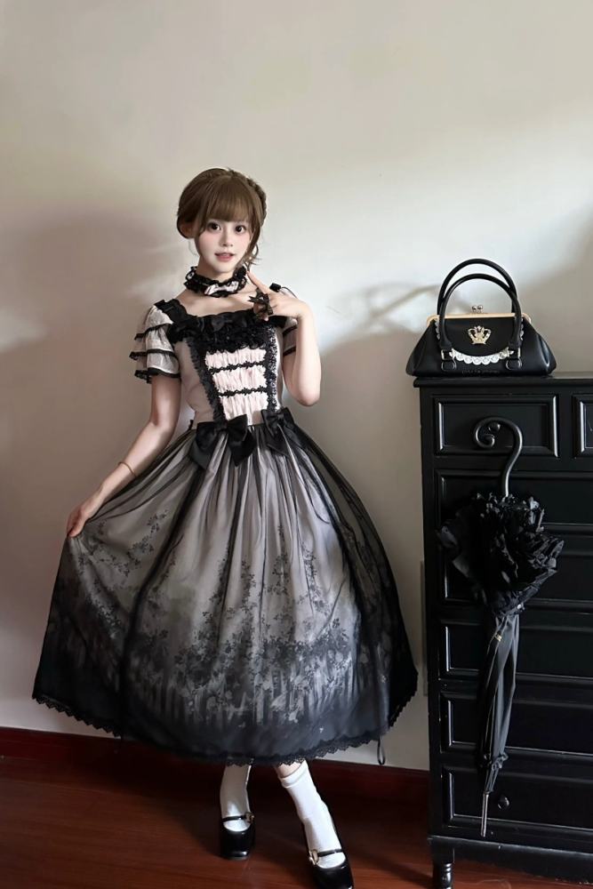Rabbits Collection Decaying Garden Gothic Lolita One Piece Dress