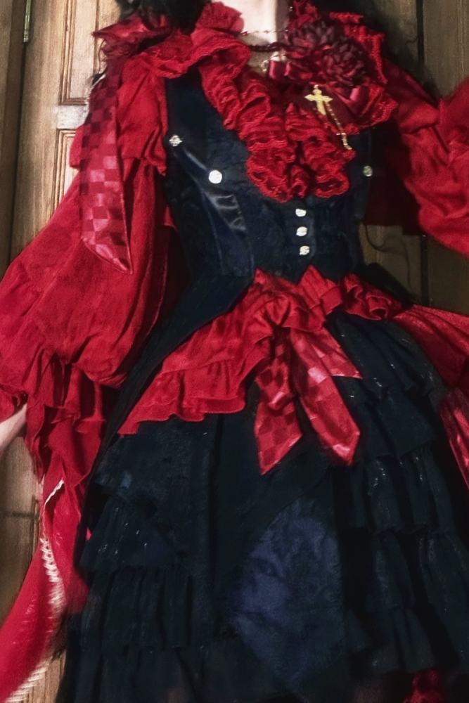 ZJ Story The Genesis and The Last Century Ouji Lolita Blouse Vest SK and Long Trousers