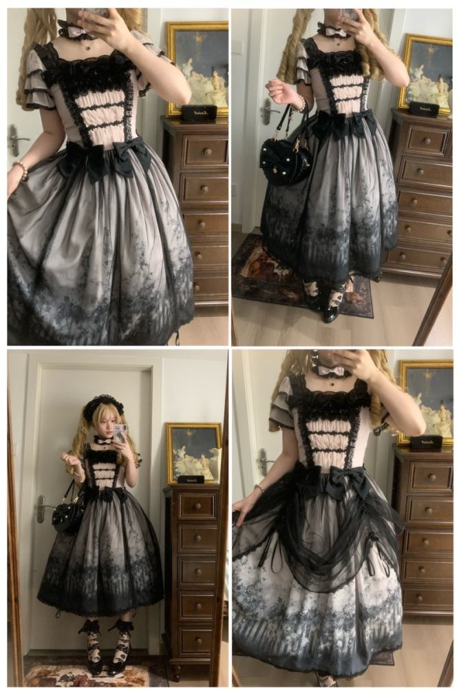 Rabbits Collection Decaying Garden Gothic Lolita One Piece Dress
