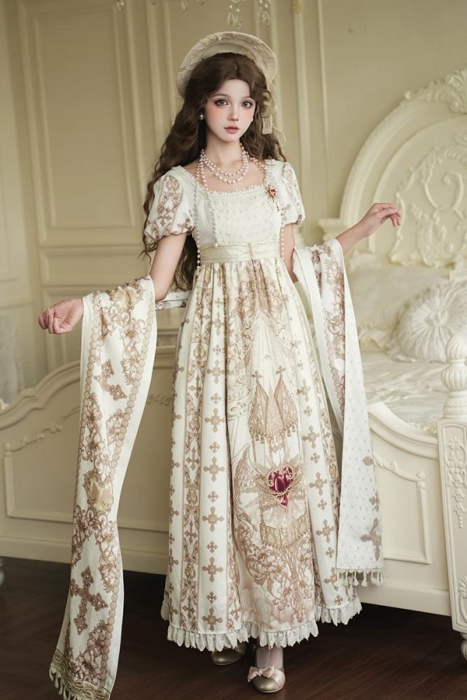 Sacred Coronation Regency Era Empire One Piece Dress