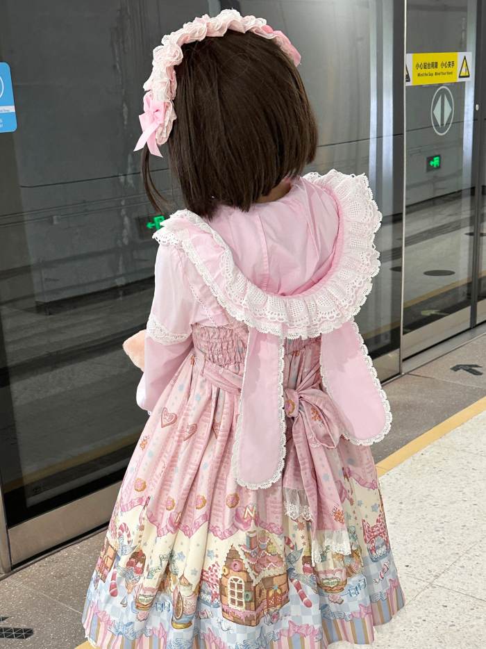 Gululu Cat Baby Rabbit Detachable Hooded Cotton Lolita Blouse