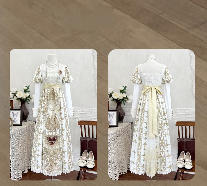 Sacred Coronation Regency Era Empire One Piece Dress
