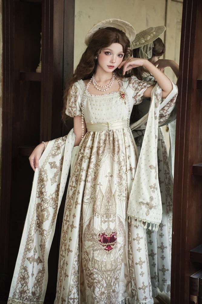 Sacred Coronation Regency Era Empire One Piece Dress