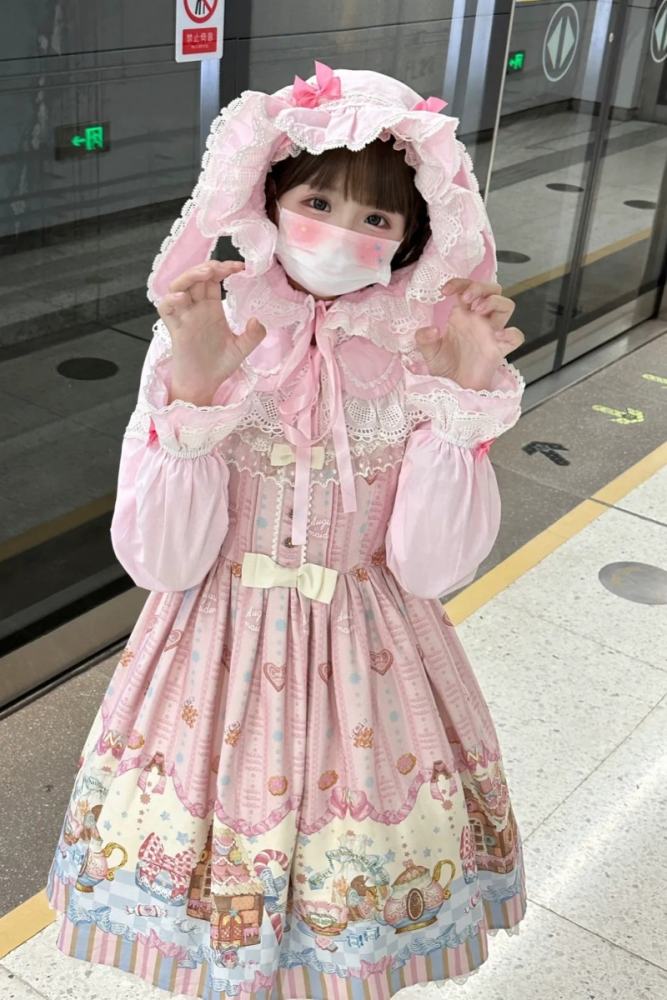 Gululu Cat Baby Rabbit Detachable Hooded Cotton Lolita Blouse