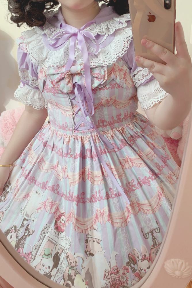 Gululu Cat Baby Rabbit Detachable Hooded Cotton Lolita Blouse