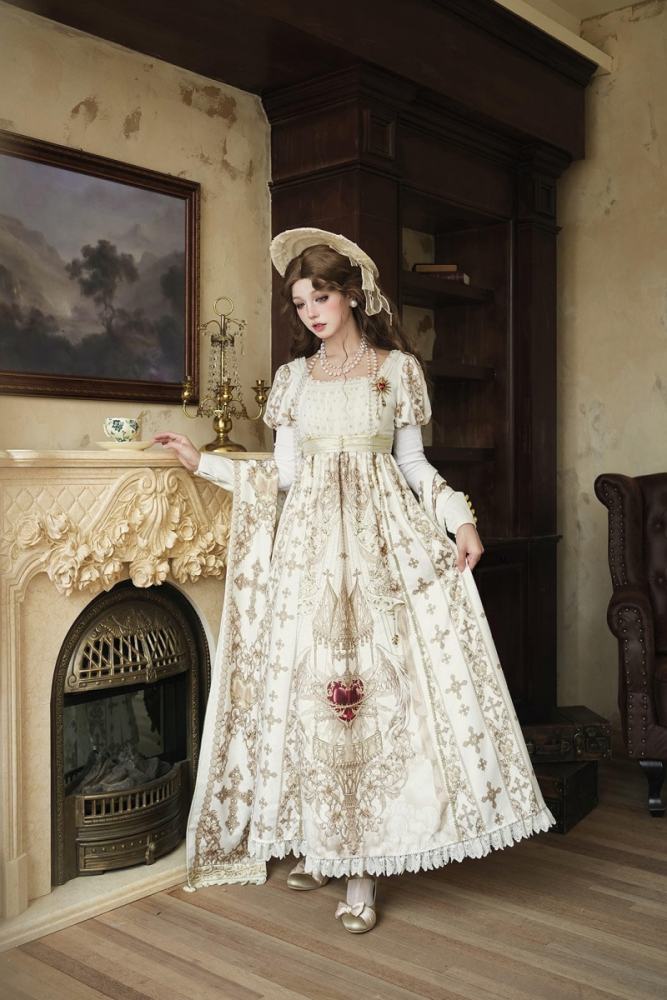 Sacred Coronation Regency Era Empire One Piece Dress