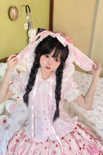 Gululu Cat Baby Rabbit Detachable Hooded Cotton Lolita Blouse