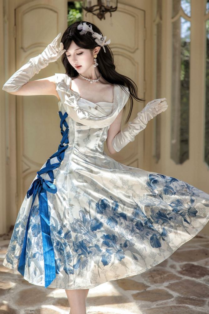Unchartde Stars Irises Holiday Elegant Formal Dress