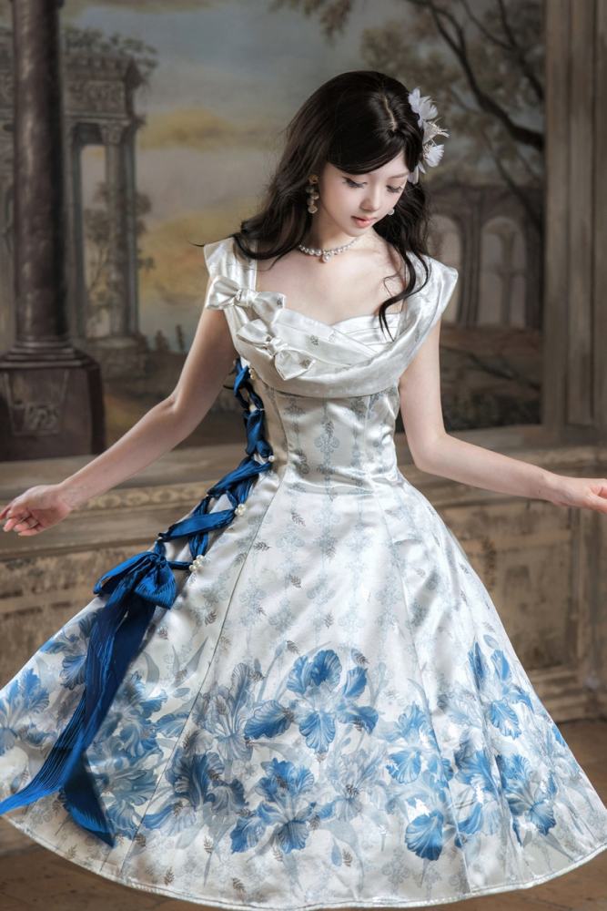 Unchartde Stars Irises Holiday Elegant Formal Dress