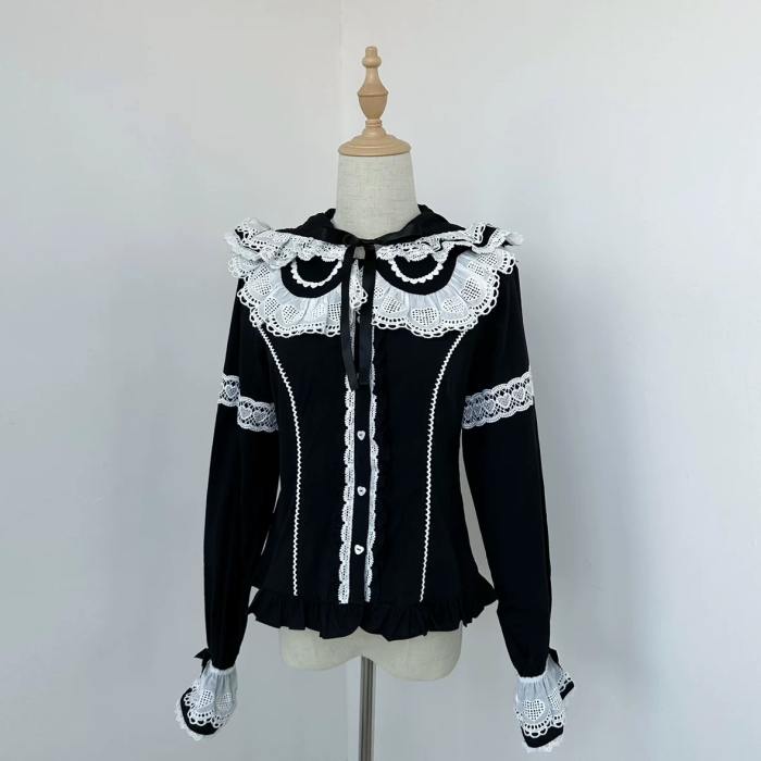 Gululu Cat Baby Rabbit Detachable Hooded Cotton Lolita Blouse